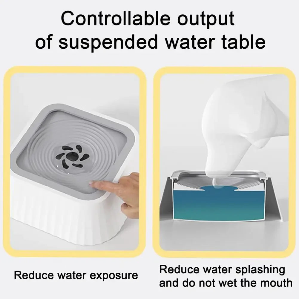 Fuente de agua para mascotas, antiderrames, bebedero lento para perros, filtro, boca no húmeda, extraíble, suministros para mascotas
