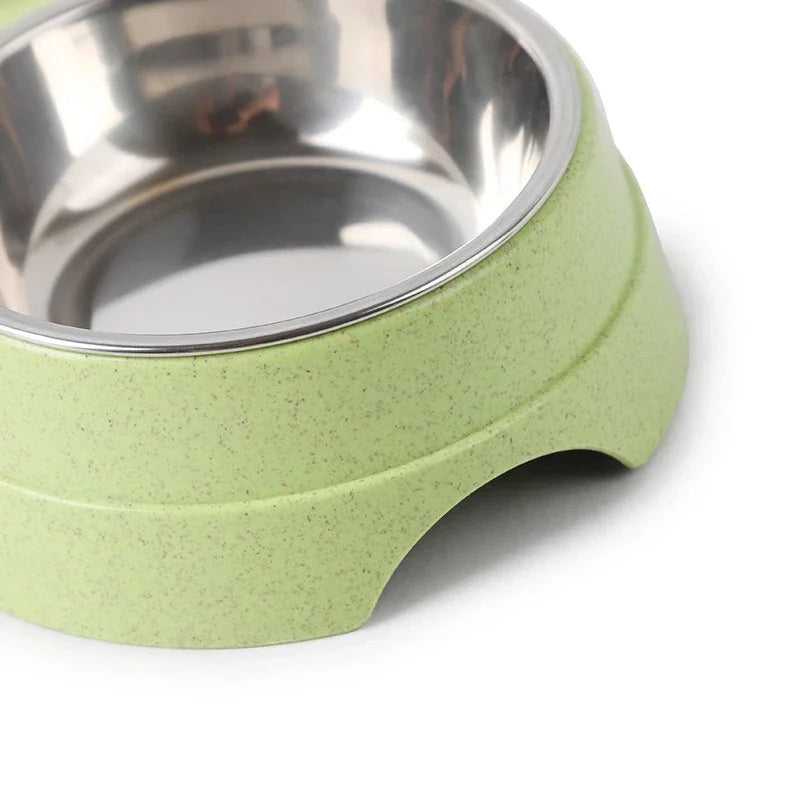 Dual pet bowl dog food water dispenser dual-purpose stainless steel pet water dispenser type cat and puppy feeding supplies