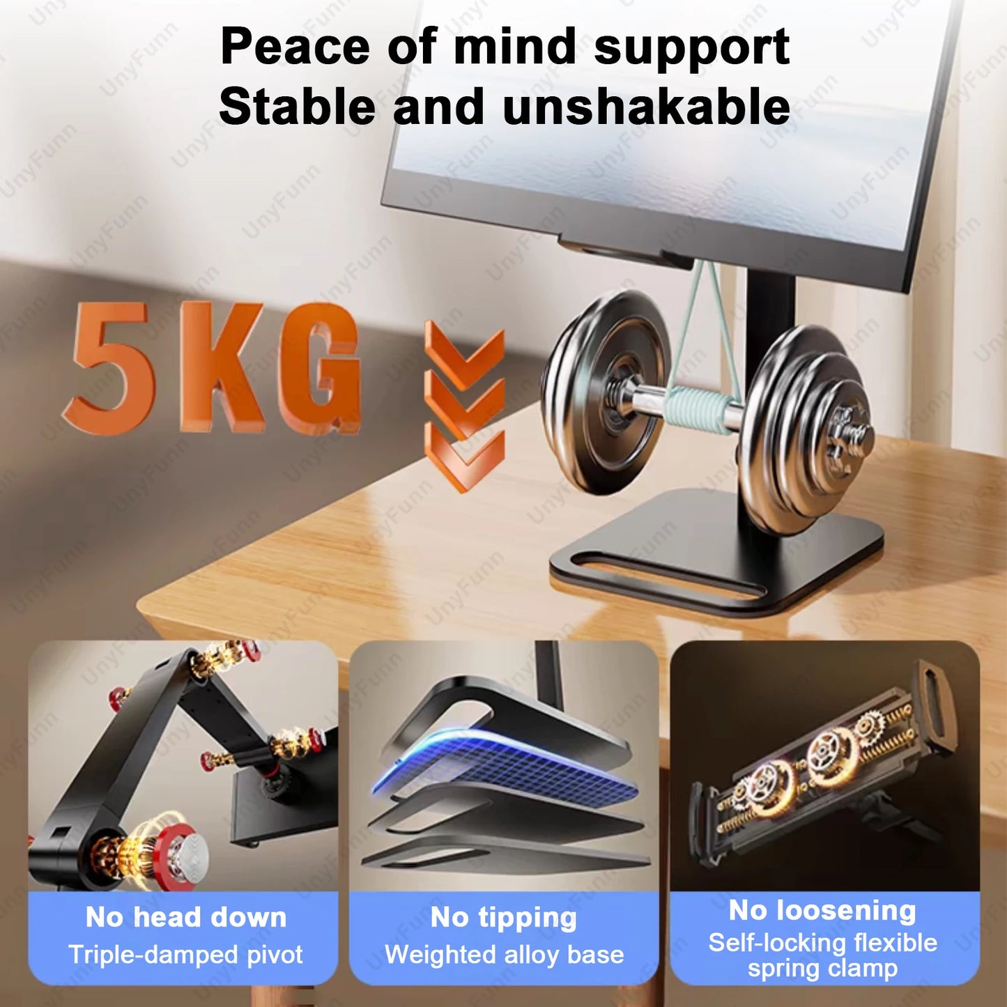 Soporte de monitor portátil extensible ajustable para ordenador portátil, juegos, escritorio, abrazadera, soporte de expansión de pantalla vertical externa para teléfono
