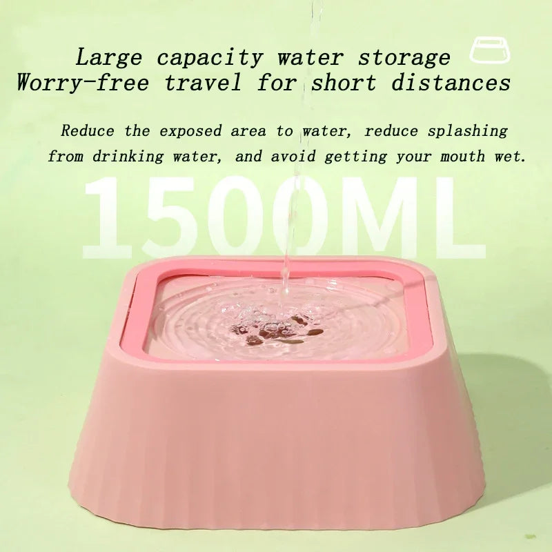 Fuente de agua para mascotas, antiderrames, bebedero lento para perros, filtro, boca no húmeda, extraíble, suministros para mascotas