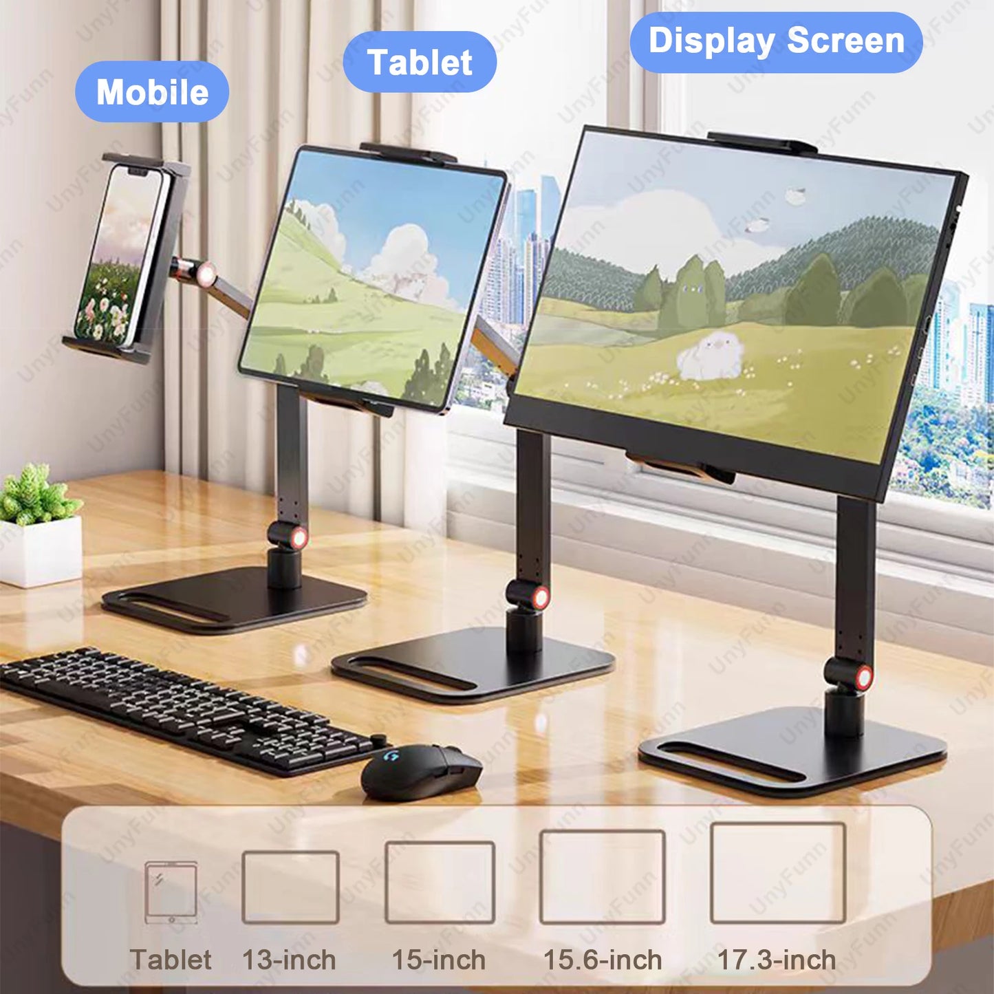 Soporte de monitor portátil extensible ajustable para ordenador portátil, juegos, escritorio, abrazadera, soporte de expansión de pantalla vertical externa para teléfono