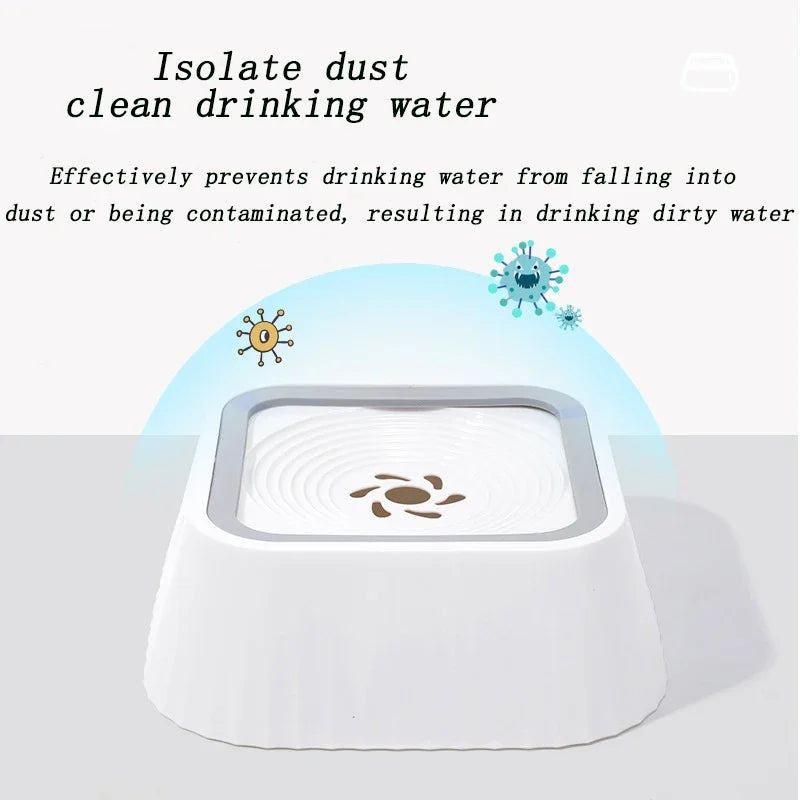 Fuente de agua para mascotas, antiderrames, bebedero lento para perros, filtro, boca no húmeda, extraíble, suministros para mascotas