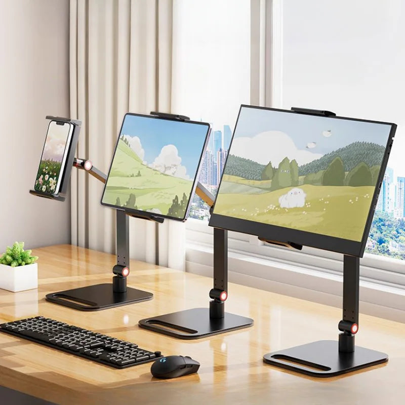 Soporte de monitor portátil para pantalla de 12 a 17,3 pulgadas, sin perforaciones, ajustable, para portátil, gaming, extensible, con abrazadera de escritorio