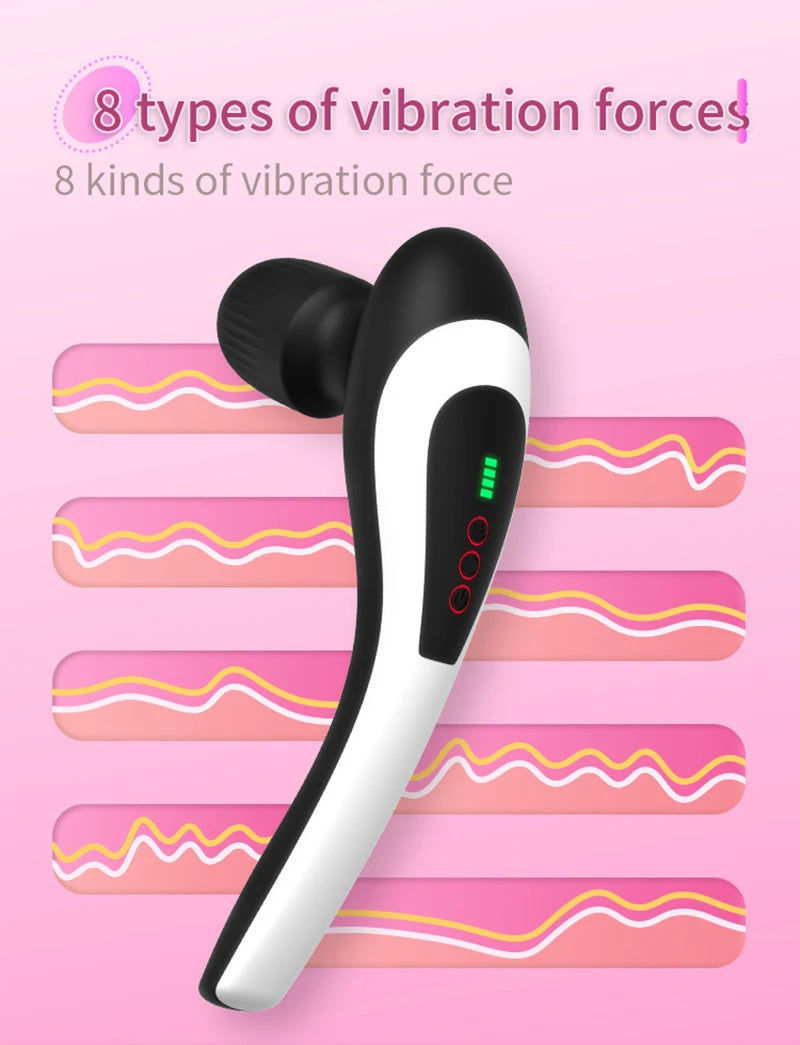Personal Rechargeable Vibrating Massager with 8 Intensity for Muscles Relax Handheld Deep Tissue Massager Therapy Relieve Pain