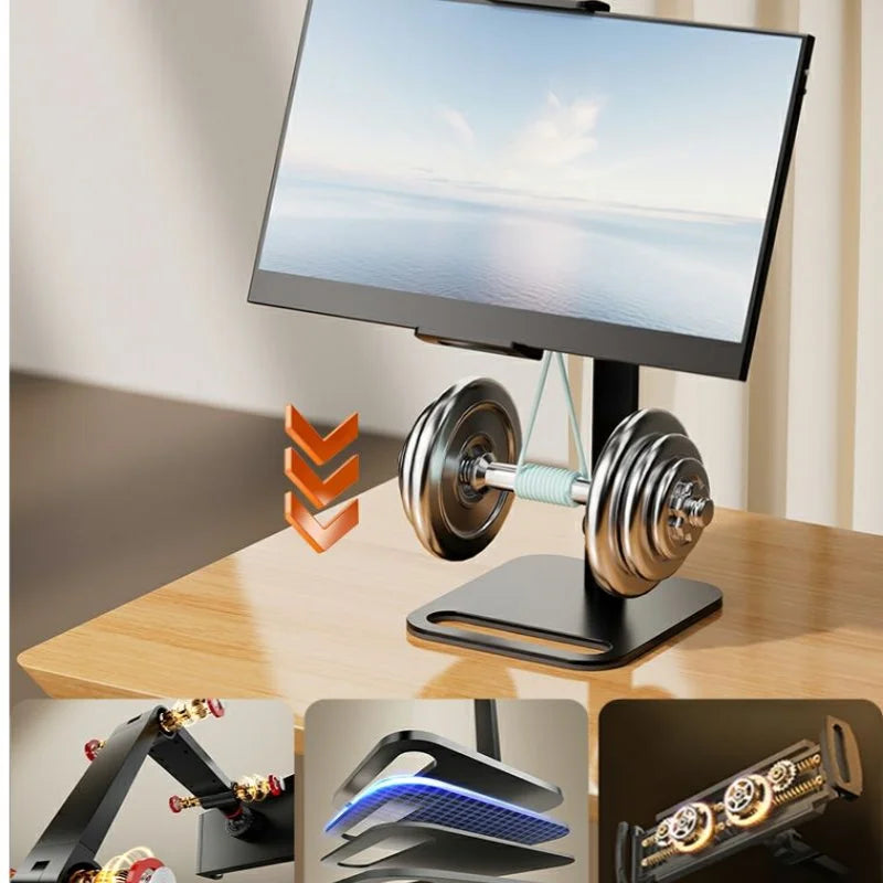 Soporte de monitor portátil para pantalla de 12 a 17,3 pulgadas, sin perforaciones, ajustable, para portátil, gaming, extensible, con abrazadera de escritorio