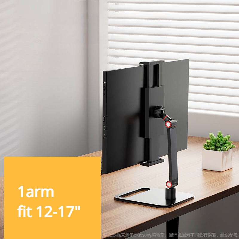 Soporte de monitor portátil para pantalla de 12 a 17,3 pulgadas, sin perforaciones, ajustable, para portátil, gaming, extensible, con abrazadera de escritorio